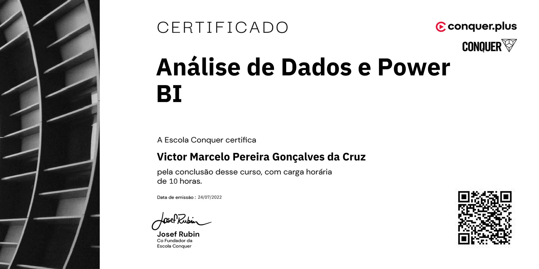 Certificado de Análise de Dados e Power BI
